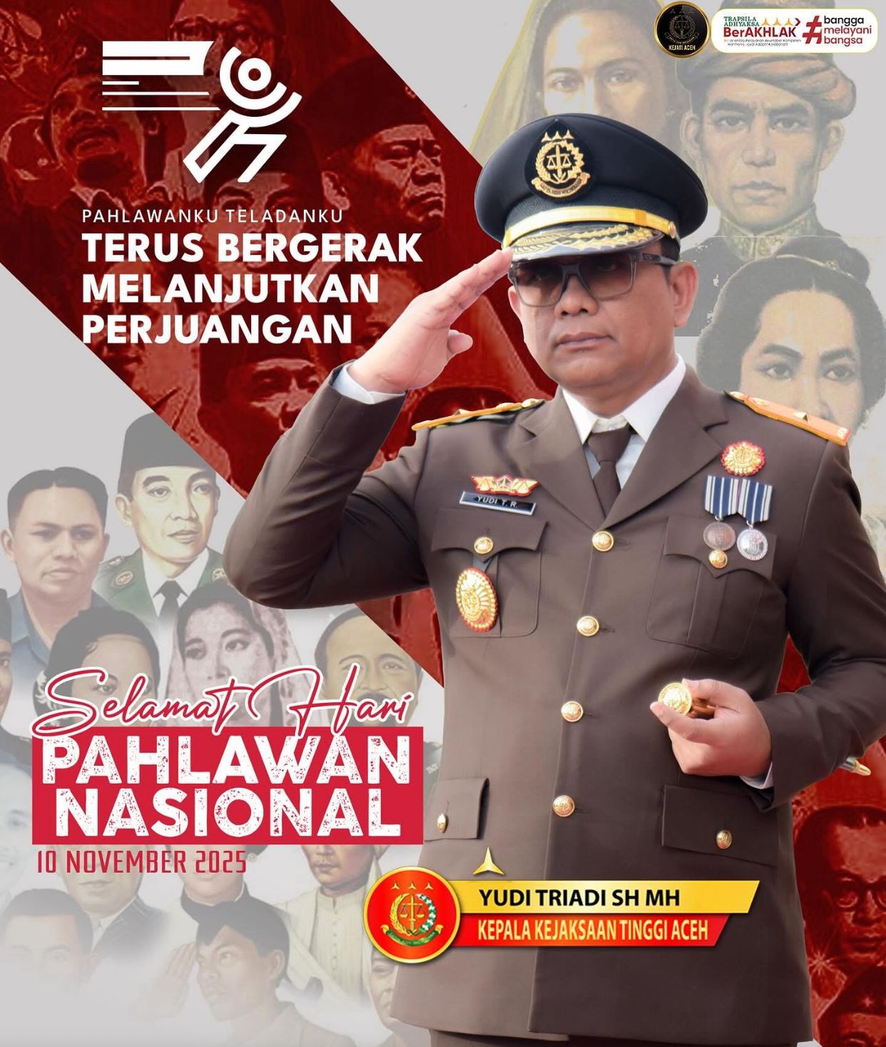 Kajati Aceh Yudi Triadi Pimpin Upacara Hari Pahlawan 2025, Ajak Jajaran Adhyaksa Teladani Semangat Perjuangan